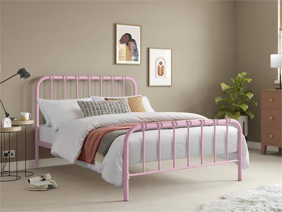Jordan Pink Metal Bedframe